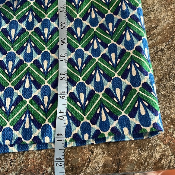 Boden Dress Sheath Emerald Deco Career Colorful Green Blue Belted Lined Size 12 - Picture 8 of 15